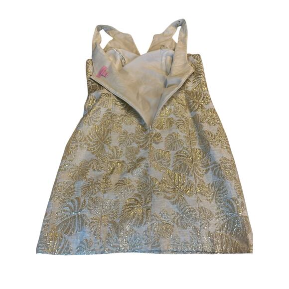 Lilly Pulitzer Shift Dress With Beaded Neck and Golden Leaf Detail .  - Size 4 - Picture 16 of 16